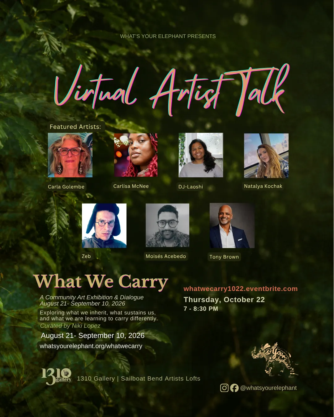 What We Carry Virtual Artist Talk: Continuing the Conversation