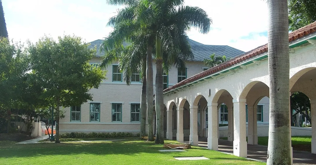 The 1913 schoolhouse and arcade at Old School Square, Delray Beach
